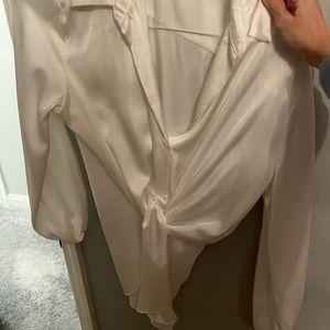 White silk blouse cropped